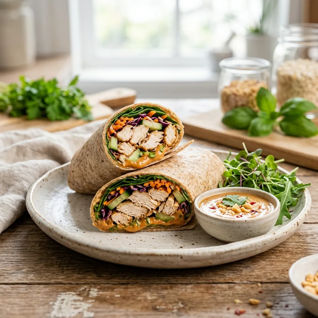 Wrap de Frango com Pasta de Amendoim: Receita Rápida